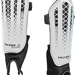 Vector X Samba Shinguard with Ankle Adjustable | Training and Practice | for Girls and Boys | (Junior, White-Black)-image-4
