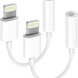 SKYCELL Lightning to 3.5 mm Headphone Jack Adapter for iPhone, iPhone Aux Adapter Converter Dongle Audio Cable Compatible with iPhone 14 13 12 11 X XS 8 7 (Pack of 2)-23