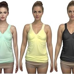 Women's Cotton Stylish Sports Tank Top Girls V-Neck Causal Cami/Yoga, Exercise, Workout Slip/Ladies Sports Camisole Pack of 3 Multicolor-picture-37