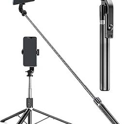 Long Selfie Stick Big Tripod with Wireless Bluetooth Selfie Remote|Compatible with All Smartphones for YouTube Vlogging Reels (172cm Selfie Stick)-17