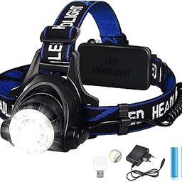 VIX STORE Headlamp Torch, High Lumen USB Rechargeable Zoomable 3 Modes Flashlight, Adjustable IPX4 Waterproof for Camping (Single LED)-15