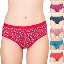for her Outer Elastic Hipster 100% Cotton Panty Set for Women | Cotton Panty for Women | Underwear for Women |Hipster Panties for Women | Colors & Prints May Vary | Pack of 8-image-31