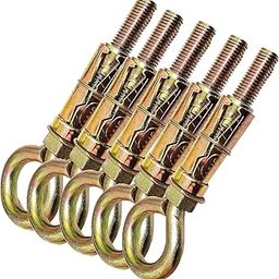 VENOM Iron Metal Wall Anchor Brass Fasteners Golden Bullet Eye Bolt Screw Hook I Bolt (6MM, Pack of 30)-picture-16