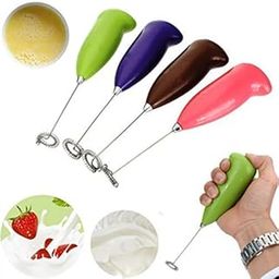 Plastic Milk Frother Handheld Battery Operated Electric Foam Maker Classic Sleek Design Hand Blender (Multicolour)-picture-10