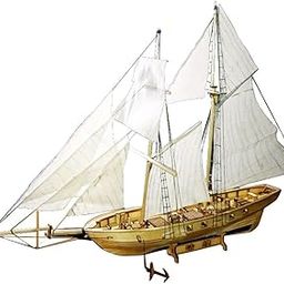 LOOM TREE® 1/130 Scale Wooden Sailboat Model Kit Harvey Ship Puzzle for Kids and Adults | Authentic Collector's Piece | Rare Collectible | 1 Piece Harvey Sailboat Model Kit-26
