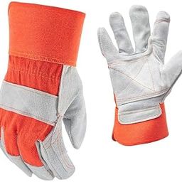 Jupiter Industries Leather Double Palm Split Canadian Heat, Cut, Wear And Tear Resistant Anti Impact Palm Coated For Handling Machinery, Mechanics & Welding Gloves - Color May Vary, Pack of 1-image-8