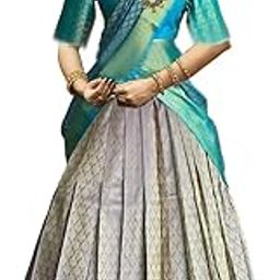Kanjivaram Soft Pure Zari Silk Traditional Lehenga Saree, Unstitched Lehenga Choli, Half Saree.-picture-30