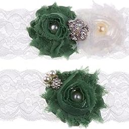 ™ 2pcs/Set Bridal Lace Flower Pearls Crystal Leg Garter Thigh Ring Green | Garters | Bridal Accessories | Wedding & Formal Occasion-image-53
