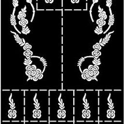 VANVATI Designer Mehndi Stencil Sticker with Curved Flower Detail for Traditional Look-image-68