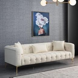 City Wood Palace - 3 Seater Velvet Luxary Sofa for Living Room and Your Loving Spaces (Off-White)-image-60