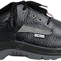 ACME Men Safety Shoe S.T. PU Double Density - Low Ankle - Plain Black Apollo Leather -Orion (8)-image-29