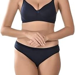 Multi Pack 100% Cotton Full Padded Bra and Seamless Design Panty Set for Women for Girls Breathable Fabric-image-64