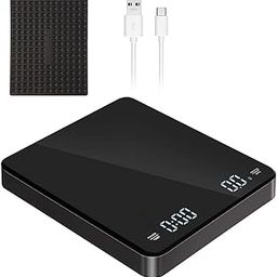 Cason Smart Coffee Scale with Timer, Rechargeable Digital Kitchen Scale for Coffee Weighing,0.1g-3kg Accurate Weighing Machine for Food, LED Touchscreen, Brewing & Flow-Rate Mode(Black)-15