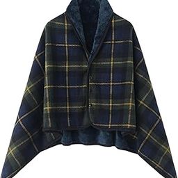 ARTISOUL® Poncho Blanket Cozy for Women Wearable Blanket for Home Bed Gift for Grandma Blue 80X130Cm | Bedding | Blankets & Throws-image-10