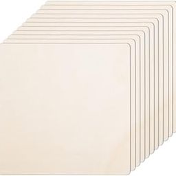 Levin 5pc Wood MDF Boards for Art and Craft 3.5mm Unfinished Square Wood Slice for Resin Art,Mandala Art,Pyrography, Painting,Plain Pine MDF Coasters (12inch)-image-47