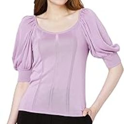 Solid Round Neck Viscose Womens Knits Knit Top (S22VM10275014-P)-image-48