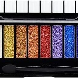 COSLUXE Glitter Eyeshadow Palette, 10 Colors Sparkle Shimmer Eye Shadow Highly Pigmented Long Lasting Makeup Palette 13g (03)-image-9