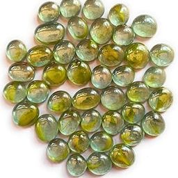 Ohhsome 2Kg Green Transparent Glass Multi-Color Decorative Small Stone for Garden/Lawn/Aquarium Decoration Glossy Stones Home Vase Fillers Fish Tank Pebbles [2Kg]-6
