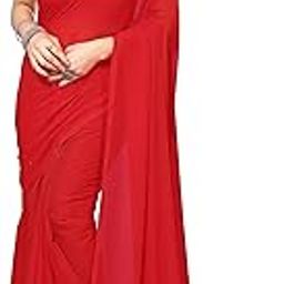 SAREES Women's Regular Fit Solid Plain Bollywood Georgette Saree with Matching Blouse Piece | Stylish, Comfortable & Fancy Saree for Weddings, Parties, Casual Outings, Festivals | Ideal for Gift-image-70