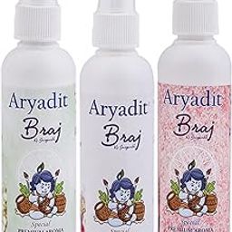 Aryadit Mogra Vrindavan Flower Gulab Perfume and Attar for kahna ji Thaukr Ji/Beautiful Fragance For Your Thaukr Ji Pack Of 3-300ML-image-83