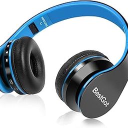 BESTGOT Kids Headphones Bluetooth, BT6002 Wireless Headphones for Kids Child Volume Limited 85/110dB for School Foldable Headset for 60 Hours PC/Phone/Tablets/TV (Black/Blue)-image-103