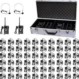 Retekess T130S(2nd Gen T130) Tour Guide Headsets, Upgraded Longer Range, Assistive Listening Devices for Church, One-Key Mute, Tour Guide Audio System for School (2 TX 60 RX)-image-36