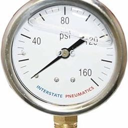 LEFITPA Replacement Oil Filled Pressure Gauge 160 PSI 2-1/2 Inch Dia 1/4 Inch NPT Bottom Mount for Interstate Pneumatics G7022-160-24
