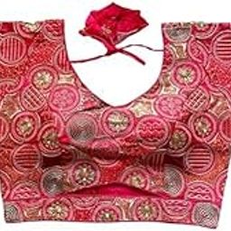 Women's Milan Silk Solid Half Sleeve Regular Saree Blouse-image-16