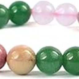 Rodhonite Unakite Green Aventurine Garnet Rose Quartz Relationship Bracelet, Combination Bracelet 8 mm Round Bead Bracelet for Unisex (Color : Multi) Charged by Reiki Grandmaster & Vastu Expert-27