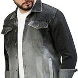 Mens Dual Color Washed Denim Jacket-image-40