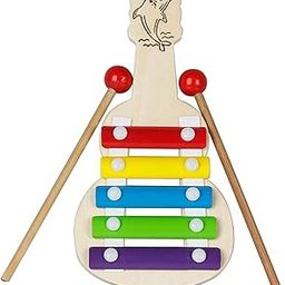 CRAFTS DEX Xylophone Guitar Wooden Toy (5 Colour Nodes) Kids First Musical Sound Instrument ToyBabies Toddlers 6 Months (Small Guitar Xylo Pack of 1).-picture-12