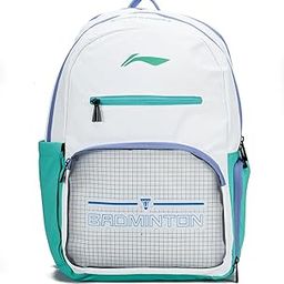 Li-Ning Motion Pro Badminton Backpack | Badminton Backpack | Polyester Badminton Back Pack | Unisex - Men, Boys, Girls, Women | Perfect for Gym, Work, and Everyday Activities - White-12