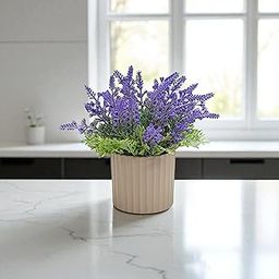 CURATED CART Artificial Lavender Plant in Pot - Faux Purple Lavender Flowers for Home Decor – Small Fake Plants for Bathroom, Bedroom, Kitchen, Office, Farmhouse – Potted Indoor Decor-image-54