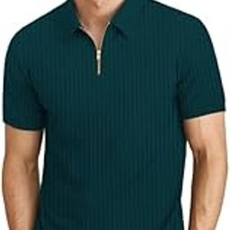 Men's Polyster Blend Regular Fit T-Shirt with Half Sleeve Chain Polo Collar V-Neck Standard Length and Classic Style-picture-10