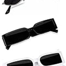 Unisex Combo offer pack of 5 shades glasses Black Candy MC stan Rectangle Retro Vintage Narrow Sunglasses Women::Men Small Narrow Square Sun Glasses Combo offer pack of 5 - MC-760-image-94