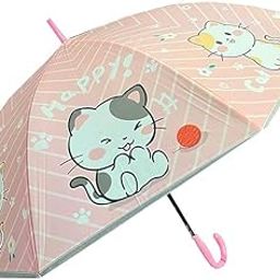 ™ Pink Kitty Umbrella for Girls/Kitty Cat Umbrellas for Kids/Animal Umbrella for Girls/Special Design Children Chaata with Whistle/Flying girl Chaata-14