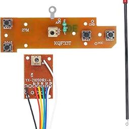 QQF 4-Channel 27MHz Remote Control Transmitter and Receiver Set with Dual Antennas Metal PCB Board Compatible with RC Cars Boats Robots Model Projects Electronics-image-84