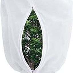 Garutom Plant Covers Freeze Protection 78" x 89" 2.2 oz, Large Size Bag Frost Cloth Plants Jacket Drawstring and Zipper Tree Cover for Outdoor Plants, Shrub Potted Plants Winter (1 PC)-image-23