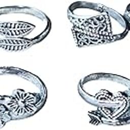 Women & Girls Metal Fancy Glossy finish Toe Ring Adjustable Bichiya/Leg Finger Ring-Combo-4 (A_C_P_110809_Silver)-image-95