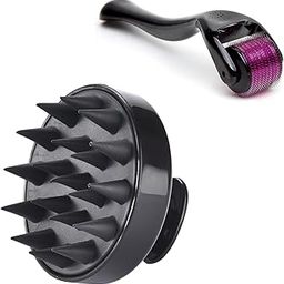 Roller For Hair & Beard Regrowth with 540 Titanium Alloy Needles and , Promotes Beard Growth, Hair Regrowth & Reduces Acne Scars, Safe & Effective To Use with Round Hair Scalp Manual Massager Multi-Colour (Black)-image-40
