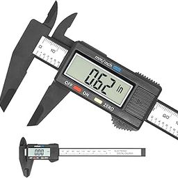 Electronic Digital Caliper, Plastic Vernier Caliper, Caliper Measuring Tool with Inch/Millimeter Conversion, Extra Large LCD Screen, 0-6 Inch/0-150 mm, Auto Off Featured Micrometer Ruler-6