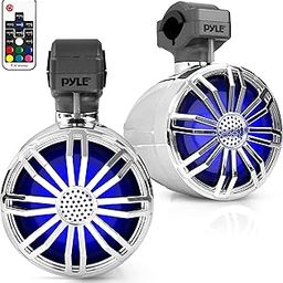 Bluetooth Waterproof Off-Road Speakers - 3.5” 40W Marine Grade Woofer Sound System w/RGB Light, Full Range Outdoor Audio Stereo Speaker for Motorcycle, ATV, Jeep, Boat, Includes Brackets-image-69