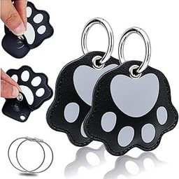 2 packs Leather Case for Tile Mate 2022.2020.2018, Samsung Galaxy SmartTag, Accessories with Keychain Connect Tracker,slim lightwieght Holder Protect Cover Finder tag Anti-scratch for lady,Kid (Black)-18