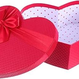 Alipis Heart Shaped Boxes, Valentines Day Boxes Wedding Box Heart Packaging Boxes Candy Storage Container with Bow Lids for Floral Packaging Wedding Bridesmaid-image-1