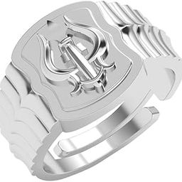 Real 925 Sterling Silver Trishul Men Ring |Religious, Size Adjustable, Platinum Plated | Gift for Men & Boys-image-61