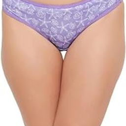 Women Polyamide Low Waist Outer Elastic Bikini Panty - Purple-image-94