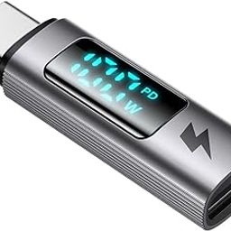 INICIO 100W PD USB C Adapter, Power Meter Tester with Digital Display Type C Female to Male 480mbps Data for MacBook iPad Pro Air iPhone 16 15 Galaxy S24 S23 Pixel 8 7 All USB C Phone Laptop-30