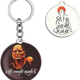Religious Shree Swami Samarth Multicolor Polymer Keychain For Men And Women SKeyP96-49