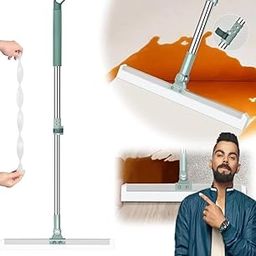 Milton 50 CM Magic Broom Silicone Floor Wiper–180° Rotating Squeegee for Floor, Tile, Marble, Glass & Window Cleaning, Adjustable Long Handle, Durable Silicone Blade J for Bathroom, Home Wiper-image-29