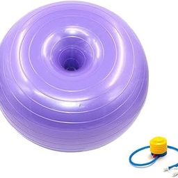 Rilekh Donut Fitness Ball, Yoga & Pilates Ball, Thickening Anti-Blast, Swiss Stability Ball for Yoga, Core and Balance Training, for Home Classroom Gymnastics Gym Workout (with Hand Pump) (Blue)-picture-14